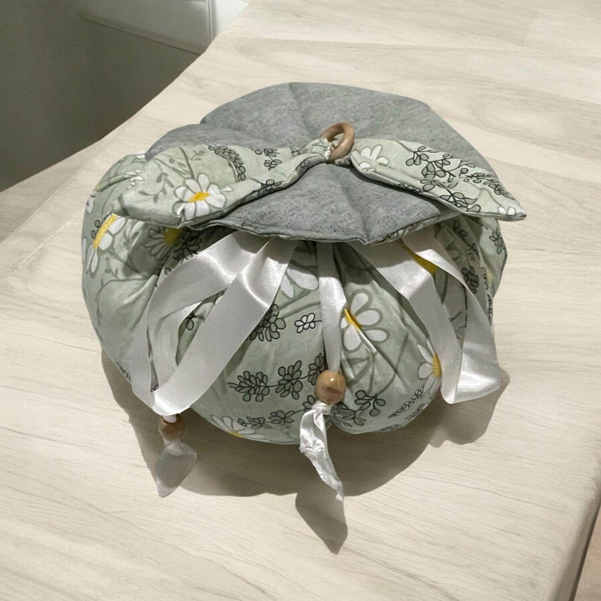 GRİ Çiçek Desenli Yoğurt Mayalama Kılıfı