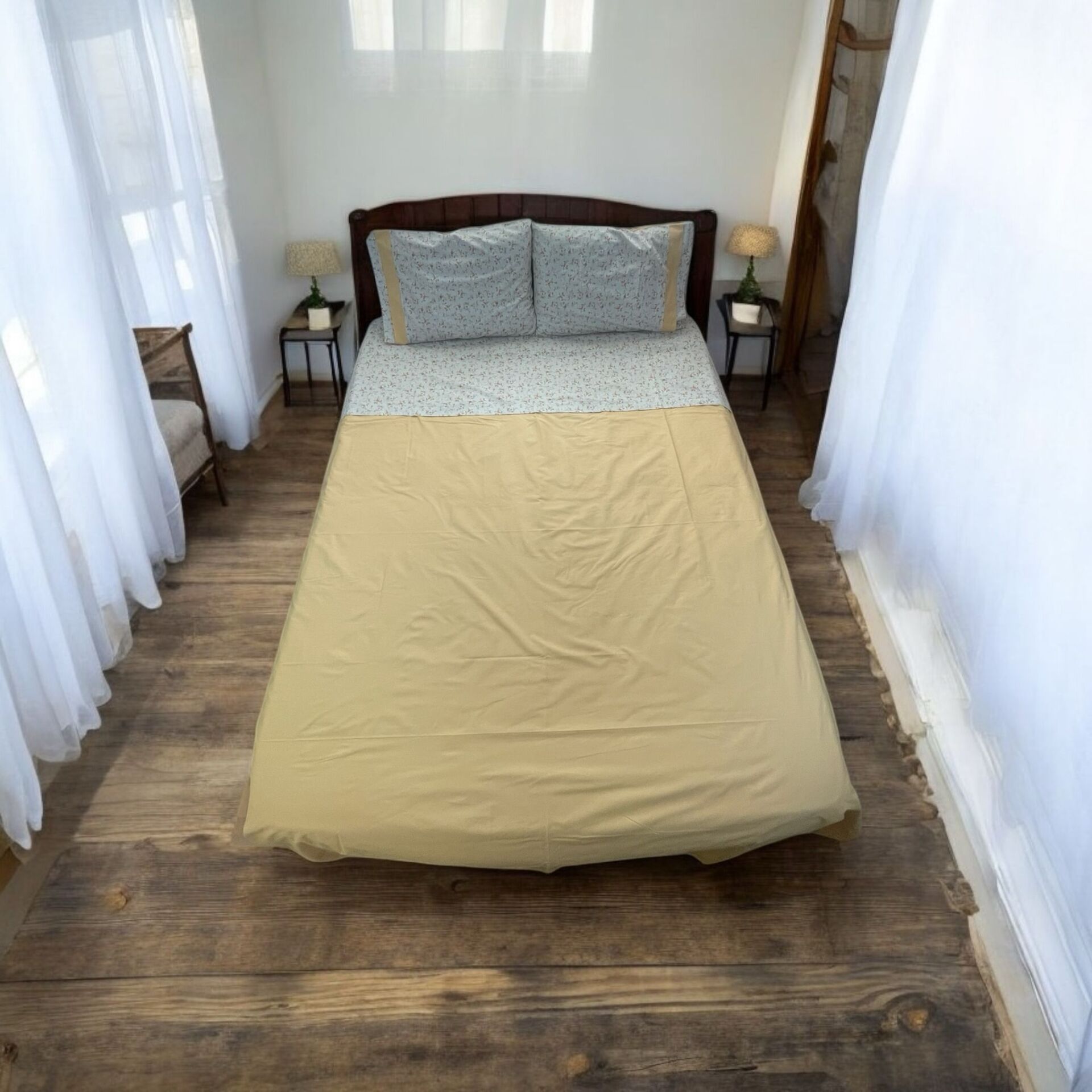 4 Parça Sarı Nevresim Takımı